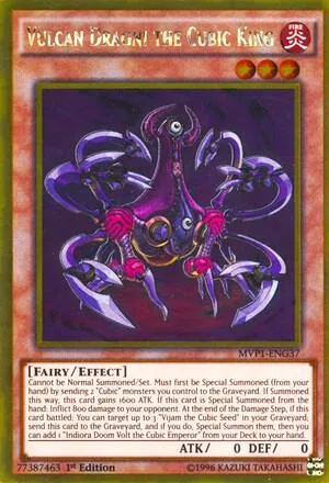 Vulcan Dragni the Cubic King MVP1-ENG37 Unlimited Yu-Gi-Oh card from The Dark Side of Dimensions Movie Pack: Gold Edition