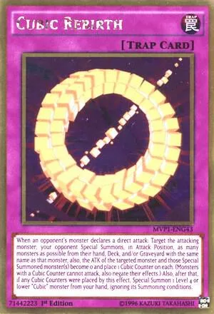 Cubic Rebirth MVP1-ENG43 1st Edition Yu-Gi-Oh card from The Dark Side of Dimensions Movie Pack: Gold Edition