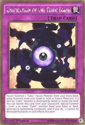 Unification of the Cubic Lords MVP1-ENG45 1st Edition Yu-Gi-Oh card from The Dark Side of Dimensions Movie Pack: Gold Edition