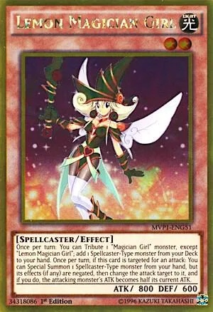 Lemon Magician Girl MVP1-ENG51 Unlimited Yu-Gi-Oh card from The Dark Side of Dimensions Movie Pack: Gold Edition