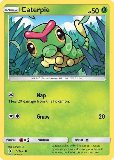 Caterpie #1/149 Pokémon card from SM Base Set