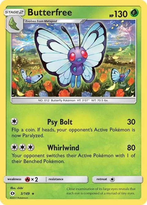Butterfree #3/149 Pokémon card from SM Base Set
