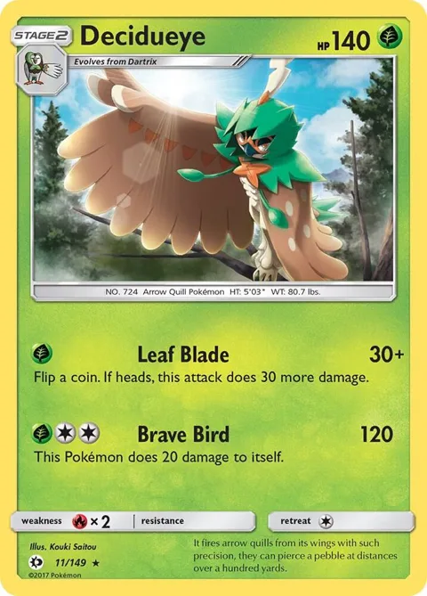 Decidueye #11/149 Pokémon card from SM Base Set