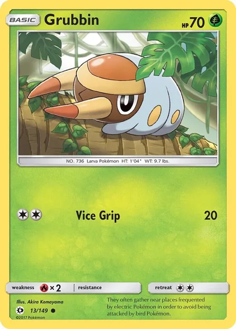 Grubbin #13/149 Pokémon card from SM Base Set
