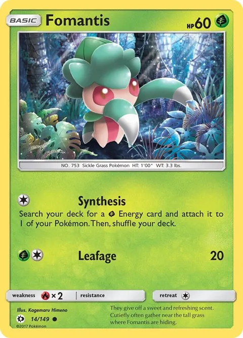 Fomantis #14/149 Pokémon card from SM Base Set
