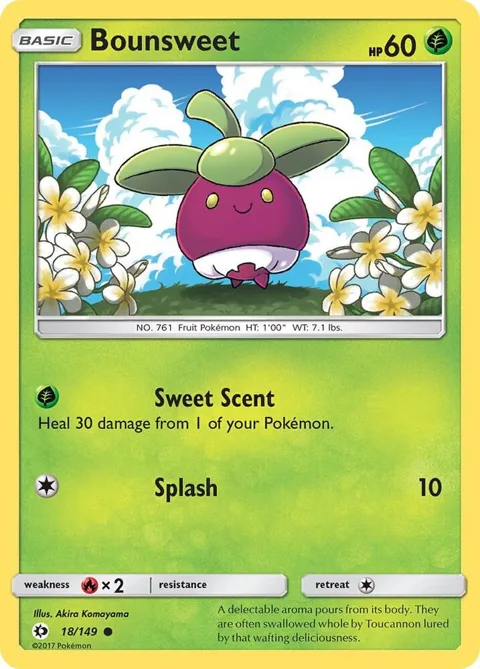 Bounsweet #18/149 Reverse Holofoil Pokémon card from SM Base Set
