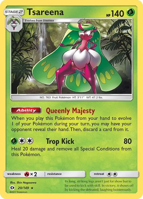 Tsareena #20/149 Reverse Holofoil Pokémon card from SM Base Set