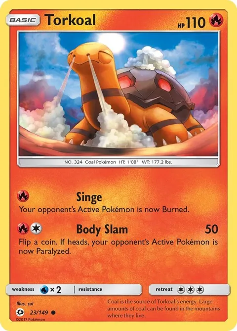 Torkoal #23/149 Pokémon card from SM Base Set