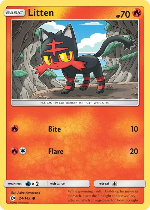 Litten #24/149 Pokémon card from SM Base Set