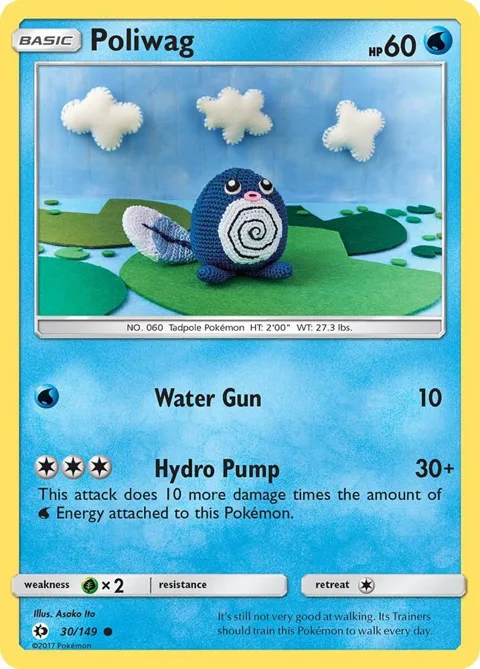 Poliwag #30/149 Reverse Holofoil Pokémon card from SM Base Set