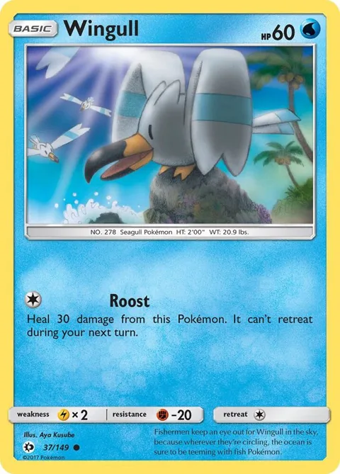 Wingull #37/149 Pokémon card from SM Base Set
