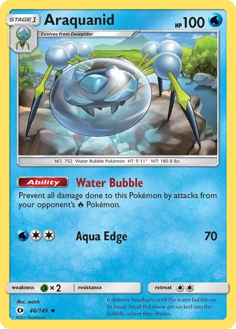 Araquanid #46/149 Reverse Holofoil Pokémon card from SM Base Set