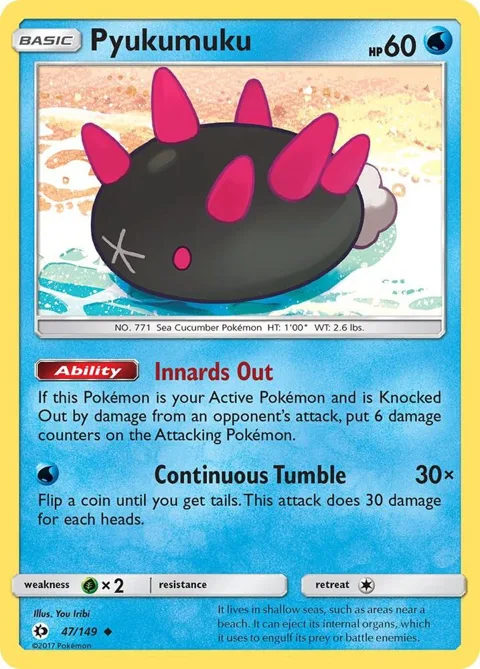 Pyukumuku #47/149 Reverse Holofoil Pokémon card from SM Base Set