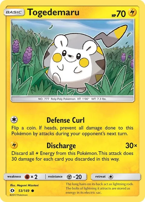 Togedemaru #53/149 Pokémon card from SM Base Set