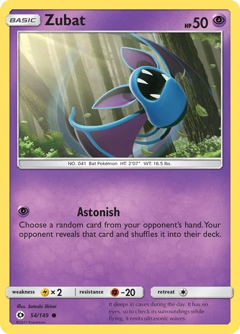 Zubat #54/149 Reverse Holofoil Pokémon card from SM Base Set