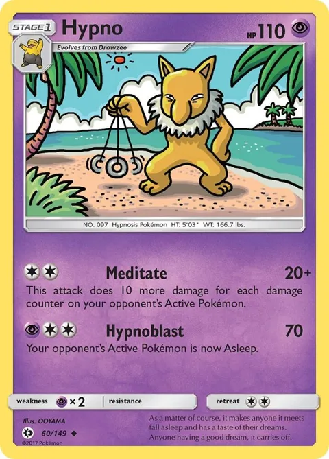 Hypno #60/149 Pokémon card from SM Base Set