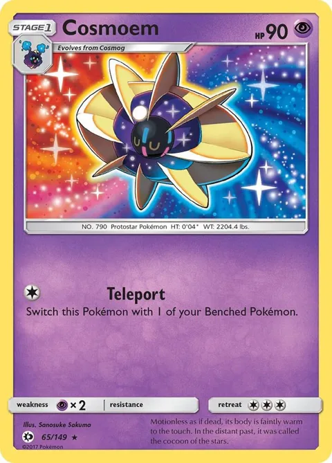 Cosmoem #65/149 Reverse Holofoil Pokémon card from SM Base Set