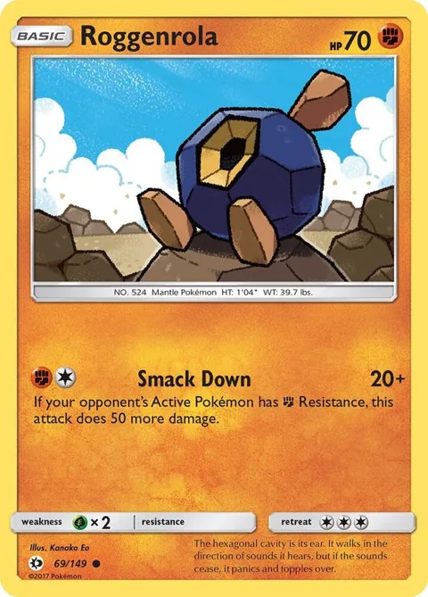 Roggenrola #69/149 Pokémon card from SM Base Set