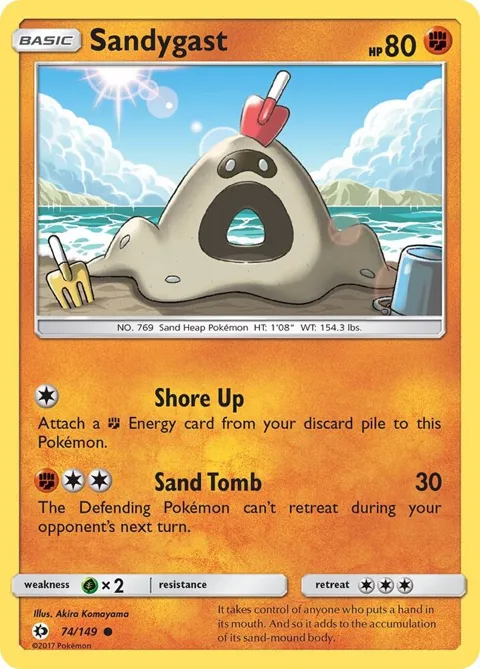 Sandygast #74/149 Reverse Holofoil Pokémon card from SM Base Set