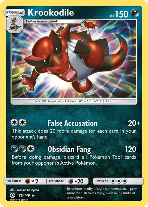 Krookodile #85/149 Holofoil Pokémon card from SM Base Set