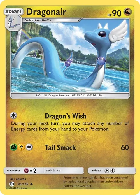 Dragonair #95/149 Reverse Holofoil Pokémon card from SM Base Set