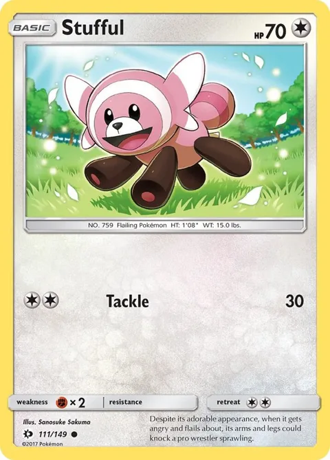Stufful #111/149 Pokémon card from SM Base Set