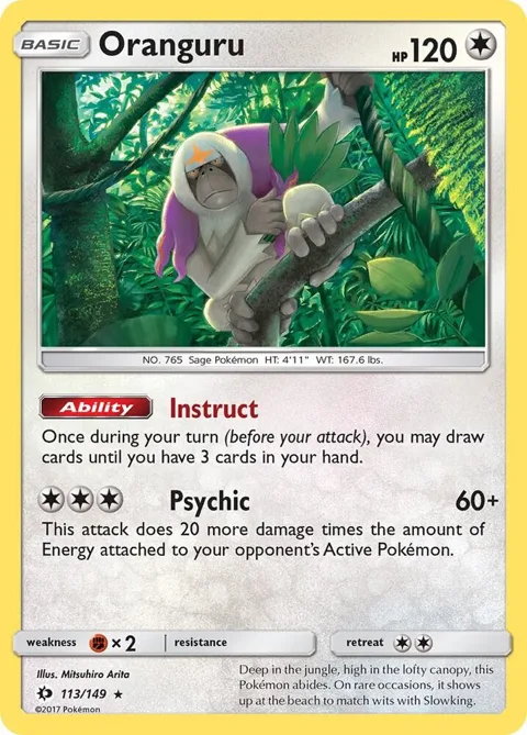 Oranguru #113/149 Reverse Holofoil Pokémon card from SM Base Set
