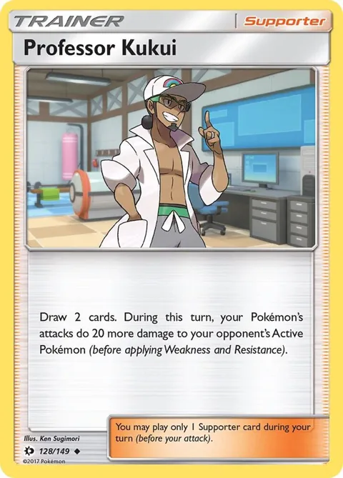 Professor Kukui #128/149 Reverse Holofoil Pokémon card from SM Base Set