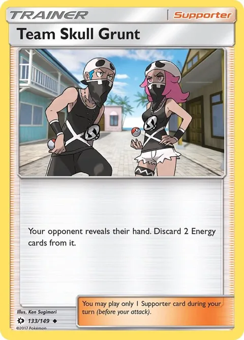 Team Skull Grunt #133/149 Reverse Holofoil Pokémon card from SM Base Set