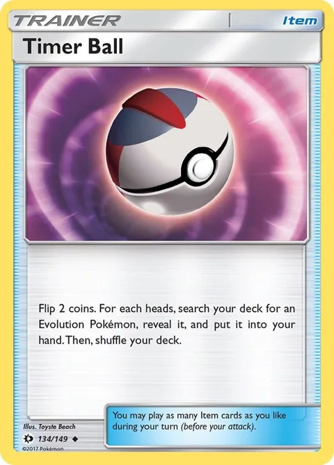Timer Ball #134/149 Pokémon card from SM Base Set