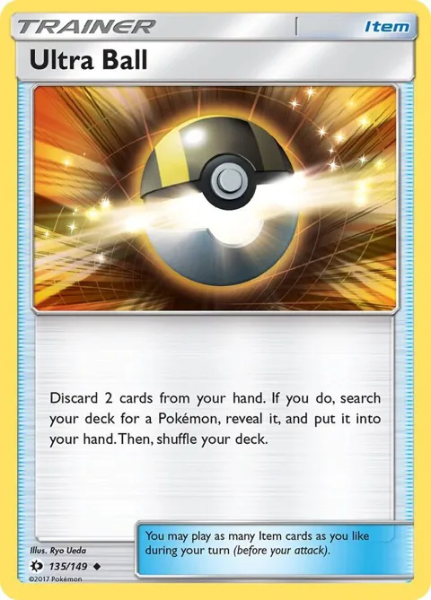 Ultra Ball #135/149 Reverse Holofoil Pokémon card from SM Base Set