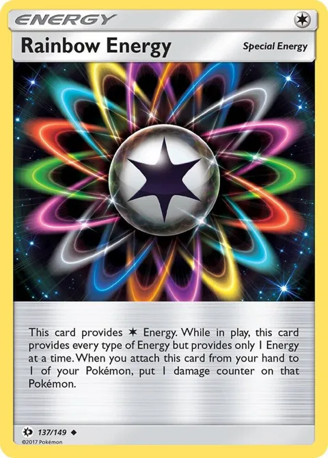 Rainbow Energy #137/149 Pokémon card from SM Base Set
