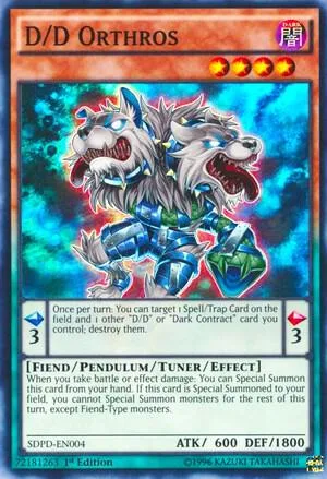 D/D Orthros SDPD-EN004 Yu-Gi-Oh card from Structure Deck: Pendulum Domination