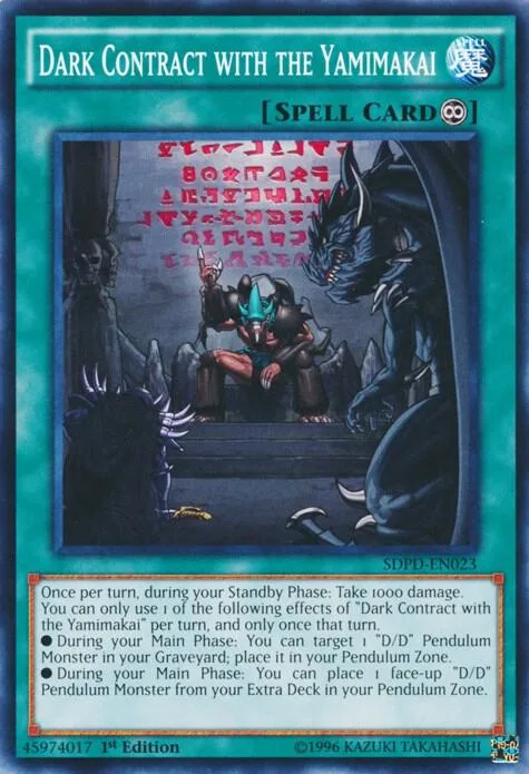 Dark Contract with the Yamimakai SDPD-EN023 Yu-Gi-Oh card from Structure Deck: Pendulum Domination