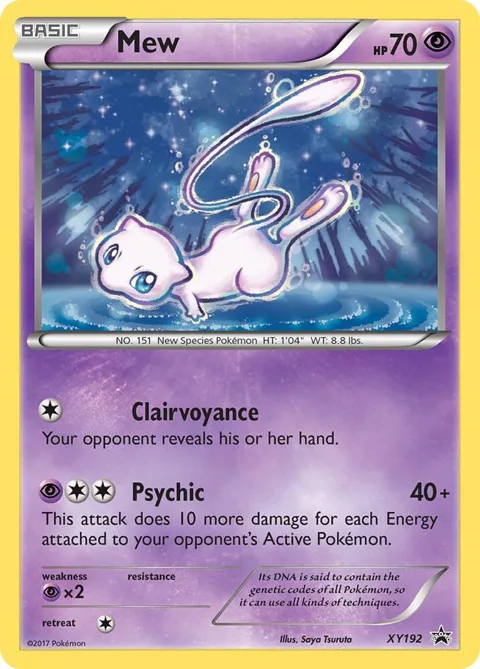 Mew #XY192 Holofoil Pokémon card from XY Promos