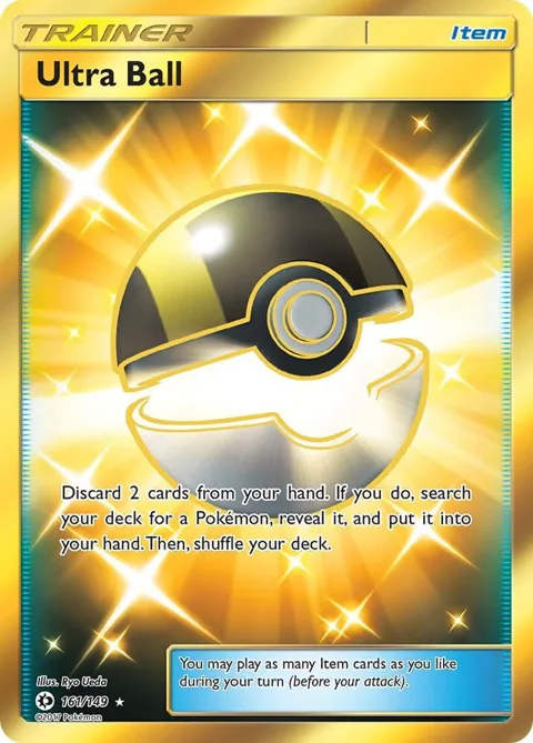 Ultra Ball Secret Rare #161/149 Holofoil Pokémon card from SM Base Set