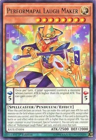 Performapal Laugh Maker RATE-EN004 Unlimited Yu-Gi-Oh card from Raging Tempest