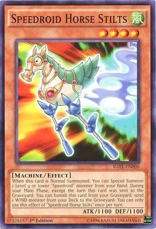 Speedroid Horse Stilts RATE-EN006 1st Edition Yu-Gi-Oh card from Raging Tempest