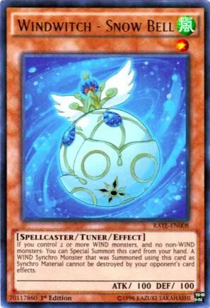 Windwitch - Snow Bell RATE-EN008 1st Edition Yu-Gi-Oh card from Raging Tempest