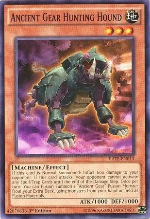 Ancient Gear Hunting Hound RATE-EN013 Unlimited Yu-Gi-Oh card from Raging Tempest