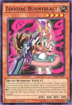 Zoodiac Bunnyblast RATE-EN015 1st Edition Yu-Gi-Oh card from Raging Tempest