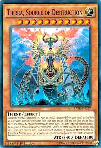 Tierra, Source of Destruction RATE-EN027 Unlimited Yu-Gi-Oh card from Raging Tempest