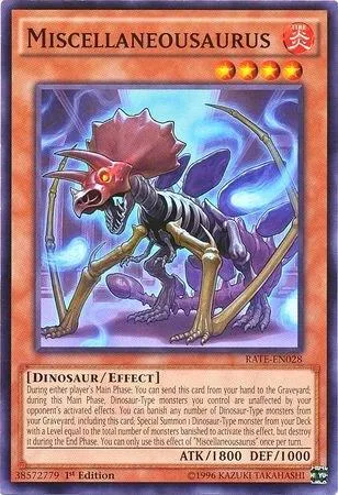 Miscellaneousaurus RATE-EN028 Unlimited Yu-Gi-Oh card from Raging Tempest