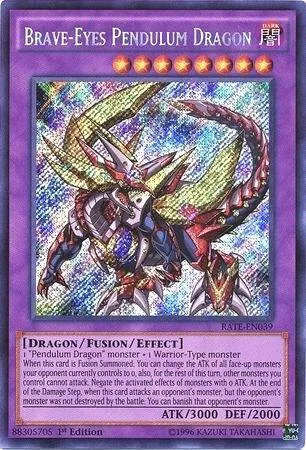 Brave-Eyes Pendulum Dragon RATE-EN039 Unlimited Yu-Gi-Oh card from Raging Tempest