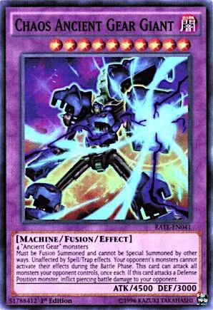 Chaos Ancient Gear Giant RATE-EN041 1st Edition Yu-Gi-Oh card from Raging Tempest