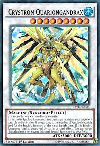 Crystron Quariongandrax RATE-EN046 1st Edition Yu-Gi-Oh card from Raging Tempest