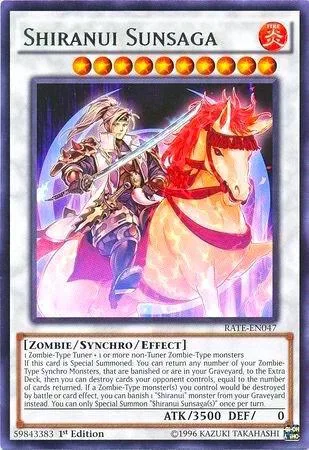 Shiranui Sunsaga RATE-EN047 1st Edition Yu-Gi-Oh card from Raging Tempest
