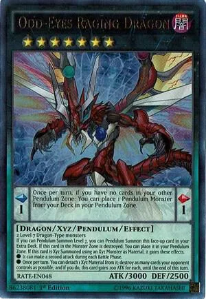 Odd-Eyes Raging Dragon RATE-EN048 1st Edition Yu-Gi-Oh card from Raging Tempest