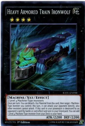 Heavy Armored Train Ironwolf RATE-EN050 1st Edition Yu-Gi-Oh card from Raging Tempest
