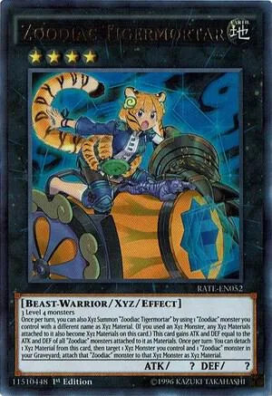 Zoodiac Tigermortar RATE-EN052 Unlimited Yu-Gi-Oh card from Raging Tempest